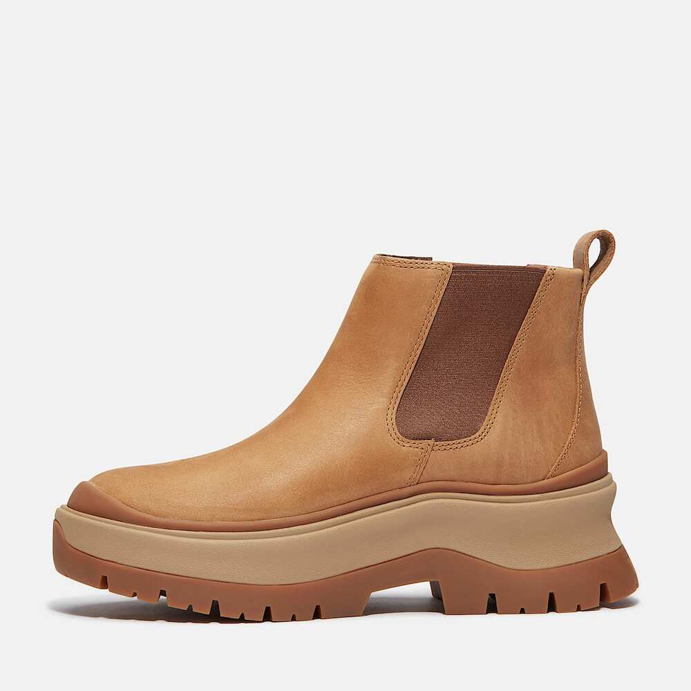 TIMBERLAND WOMEN'S 8.5 ROXIE LANE MID CHELSEA BOOT BROWN FULL GRAIN NIB - Picture 6 of 8